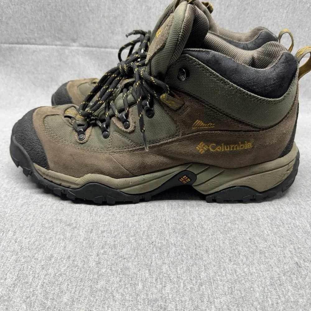 Columbia Boots Mens 14 Trail Meister Mid Brown Omni Grip Hiking Waterproof Woods